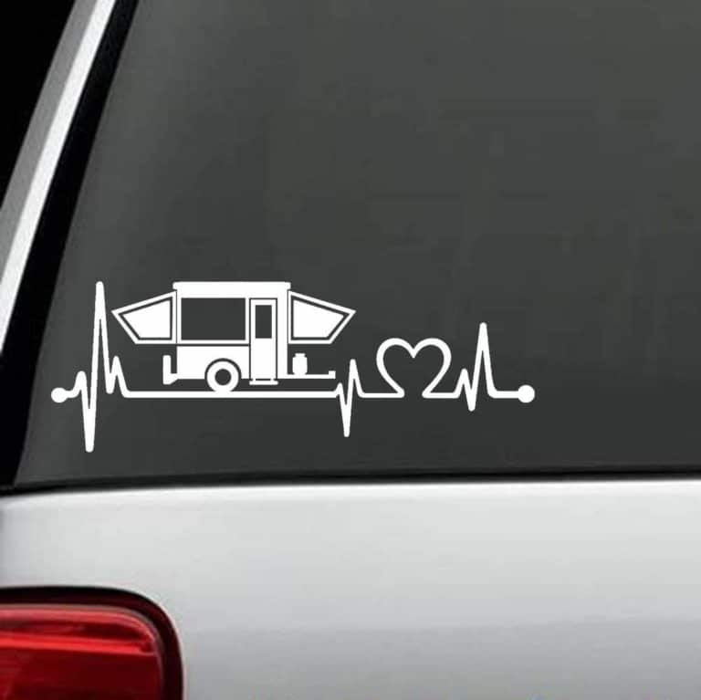 truck decals pop up camper heartbeat love sticker